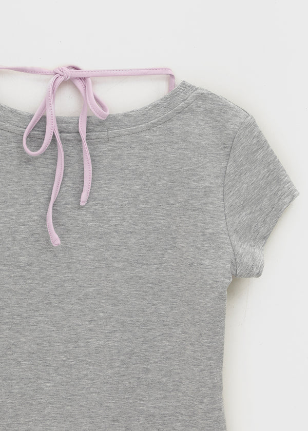 Ironi Halter Layered Cap Sleeve Short Sleeve Tee