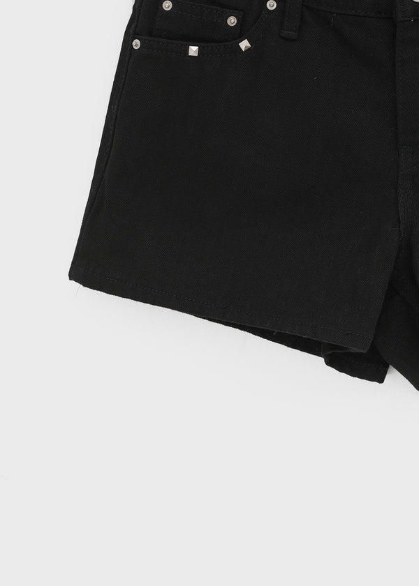 Hanu Semi-low Waist Riveted Cotton Shorts