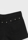 Hanu Semi-low Waist Riveted Cotton Shorts