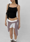 Shupong Henley Neck Lace Crop Sleeveless (Built-in Cap)
