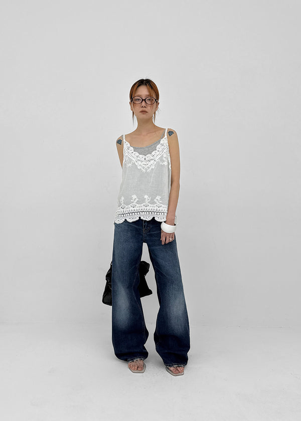 Kapton Washed Wide Bootcut Denim Pants