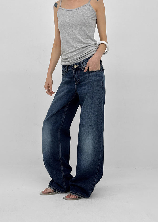 Kapton Washed Wide Bootcut Denim Pants