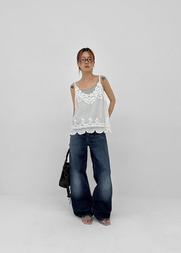 Kapton Washed Wide Bootcut Denim Pants