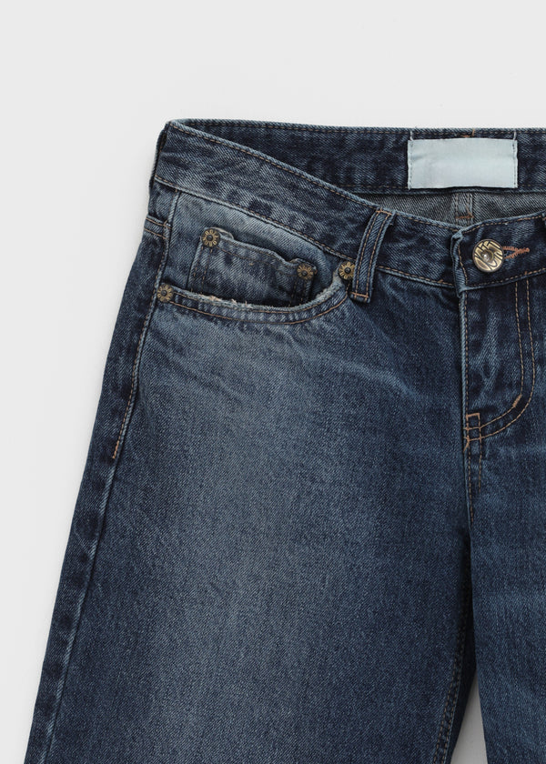 Kapton Washed Wide Bootcut Denim Pants