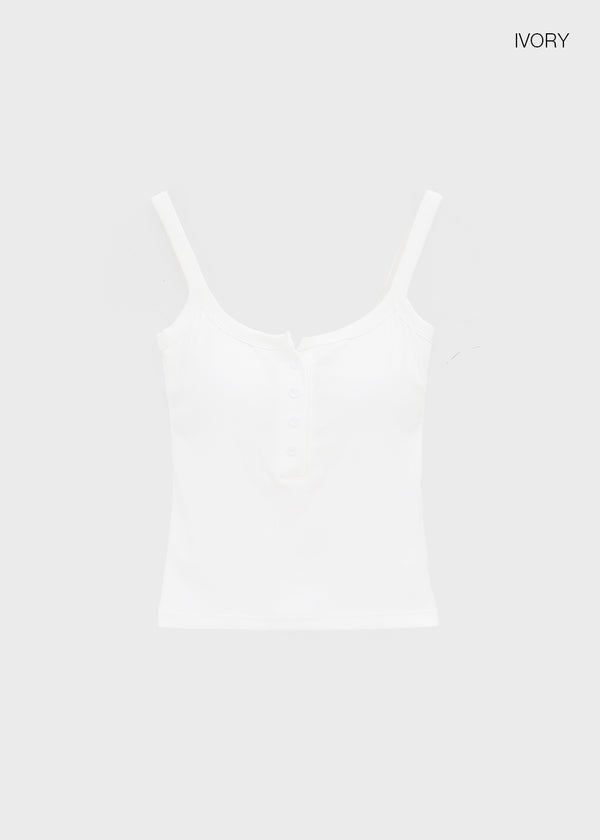 Ferriot Henley Neck Crop Sleeveless (Built-in Cap)