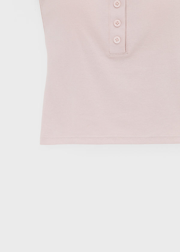 Ferriot Henley Neck Crop Sleeveless (Built-in Cap)
