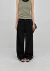 Ponhi Button Wide Cotton Pants