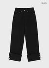 Ponhi Button Wide Cotton Pants