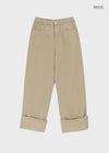 Ponhi Button Wide Cotton Pants