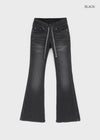 Comonut Banding Washed Bootcut Denim Pants