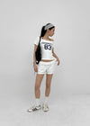 Teen Bar Layered Halter Off-shoulder Short Sleeve Tee