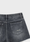 Fallb Damaged Washed Denim Shorts