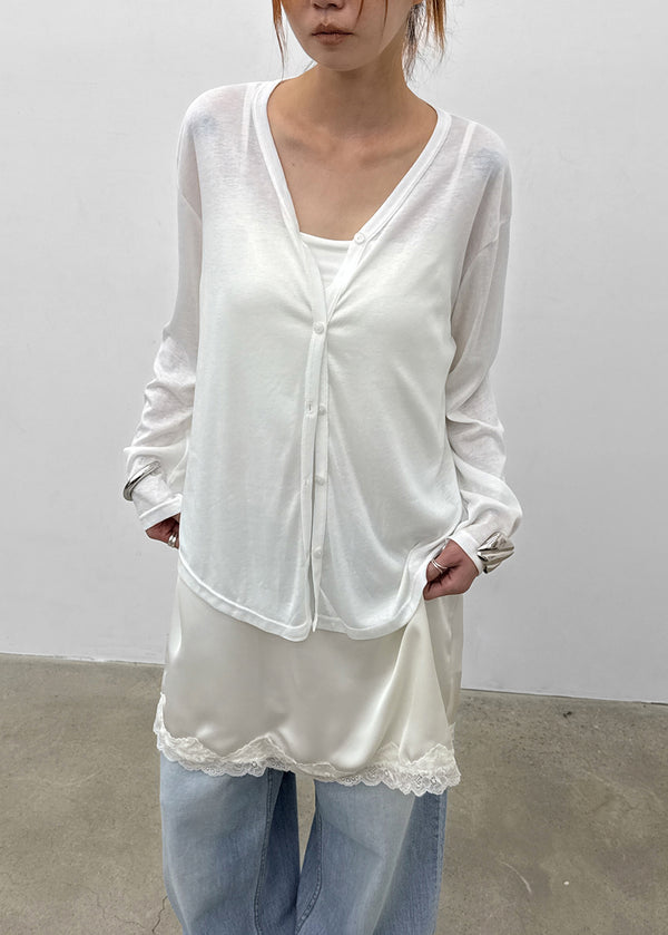Jaws V-neck Summer Cotton Cardigan