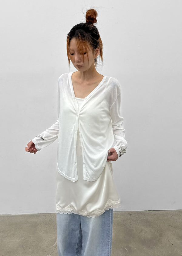 Jaws V-neck Summer Cotton Cardigan