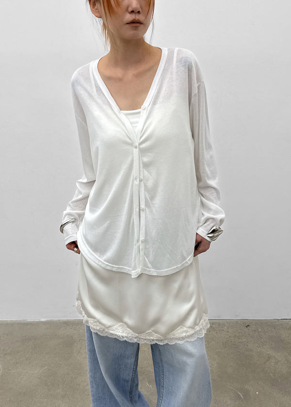 Jaws V-neck Summer Cotton Cardigan