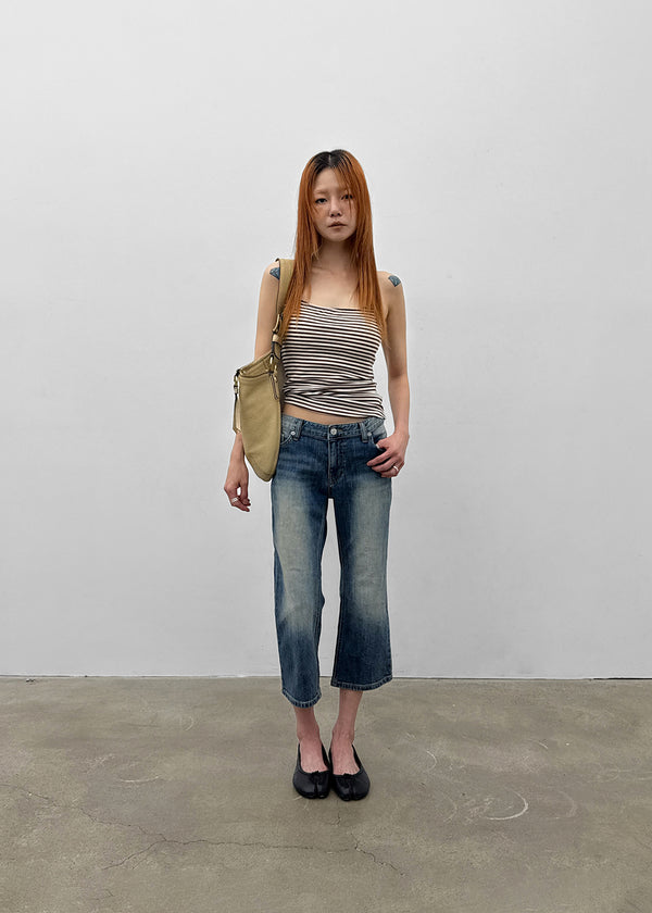 Pieto Low-waisted Denim Capri Pants