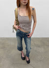 Pieto Low-waisted Denim Capri Pants