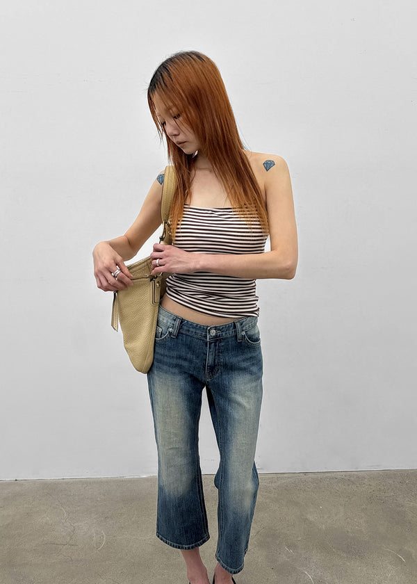 Rikong Stripe Halter Sleeveless (Built-in Cap)