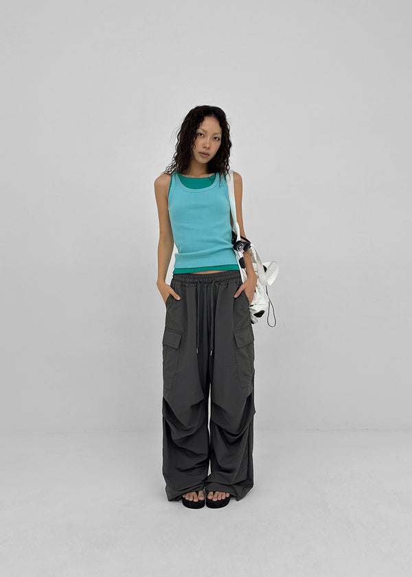 (UNISEX) Lamua Nylon Wide String Pants