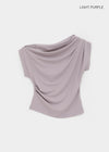 Bere Shirred Off-shoulder Short-sleeve Tee