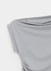 Bere Shirred Off-shoulder Short-sleeve Tee