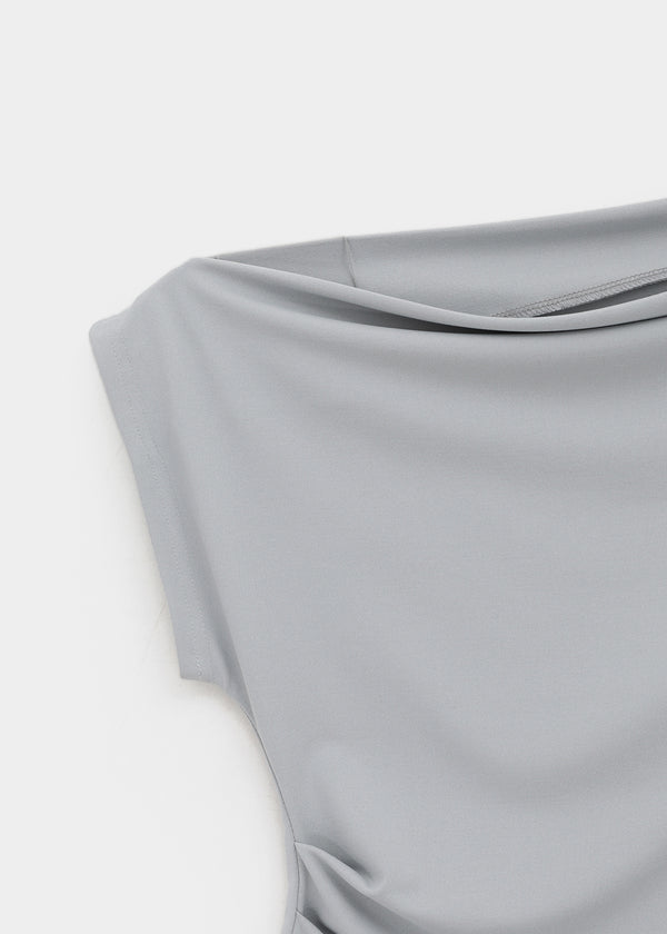 Bere Shirred Off-shoulder Short-sleeve Tee