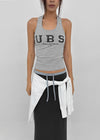 Leving Dot Lettering Halter Sleeveless