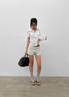 T-farm Pintuck Short Sleeve Check Shirt