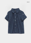 T-farm Pintuck Short Sleeve Check Shirt