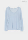 Low-top Boatneck Tencel Long-sleeve Tee