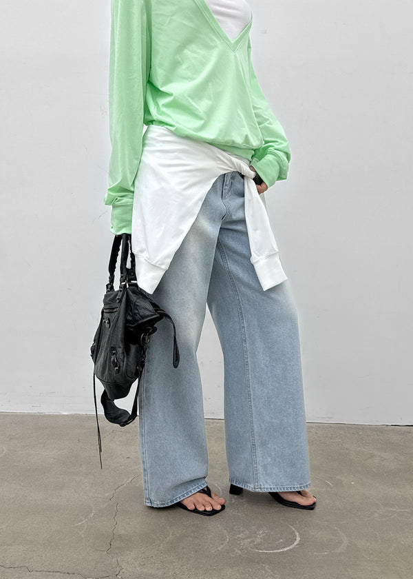 Mayum Washed Wide Denim Pants