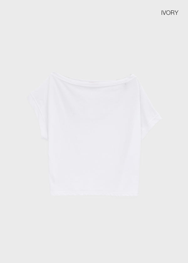 Rompu Loose Fit Off-shoulder Short Sleeve Tee