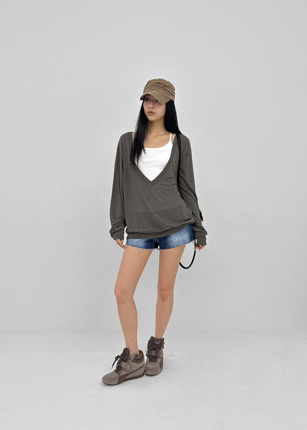 Mountain Low-waist Denim Shorts