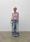 Rockle Damaged Wide Denim Pants