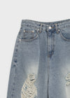 Rockle Damaged Wide Denim Pants