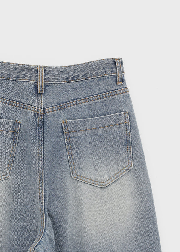 Rockle Damaged Wide Denim Pants