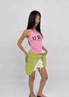 Leving Dot Lettering Halter Sleeveless