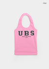 Leving Dot Lettering Halter Sleeveless