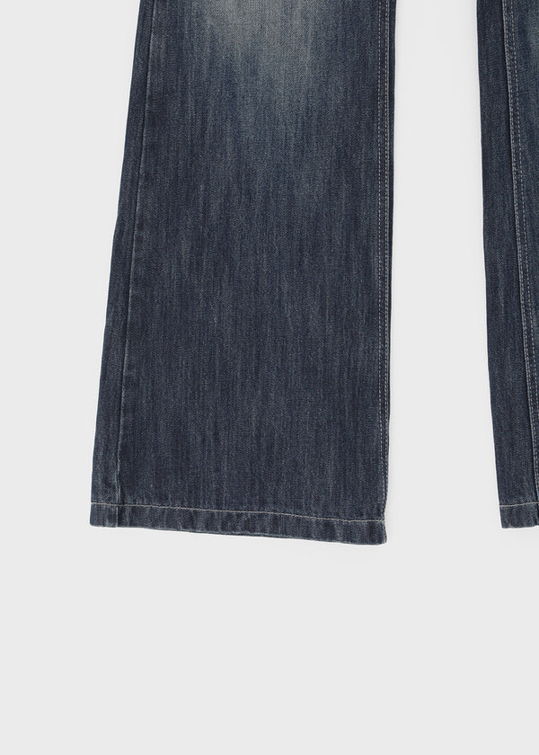 Curling Low-waist Bootcut Denim Pants
