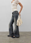 Sharkem Stitch Low-waist Bootcut Denim Pants