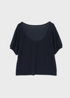 Glam Deep U-neck Summer Knit Short Sleeve Tee