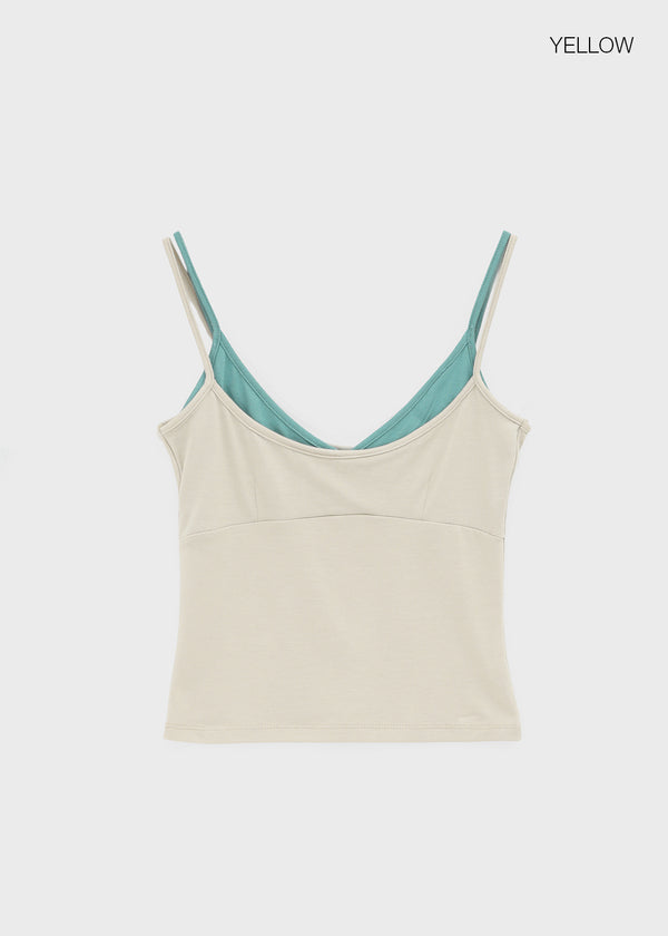 Canding Color-block Layered Sleeveless Top