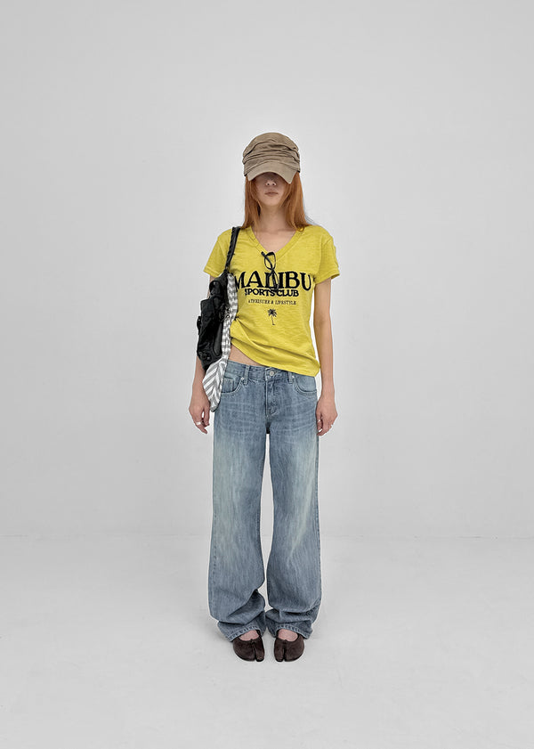 Millenni Lettering Pocket Short Sleeve T-shirt