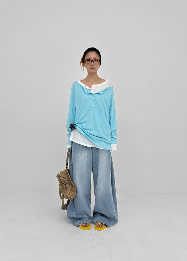 Colking Folding Wide Denim Pants