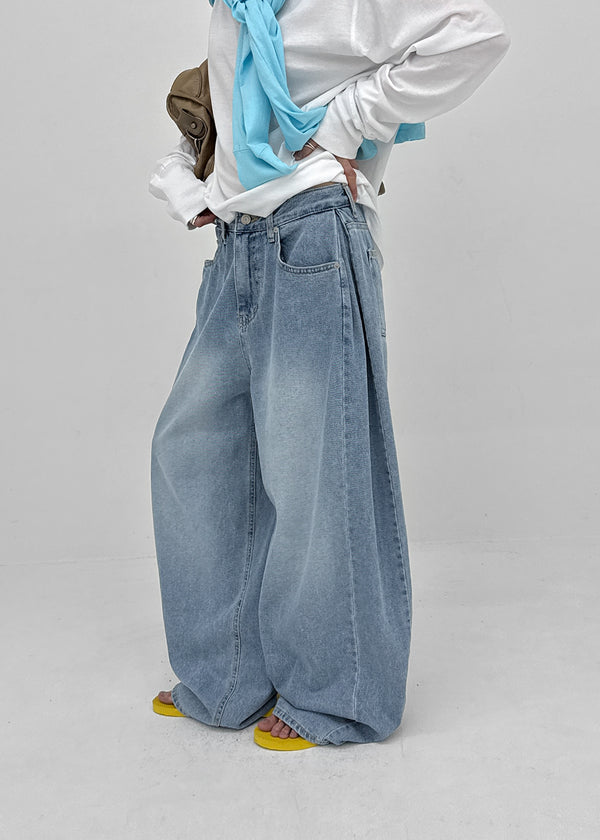 Colking Folding Wide Denim Pants