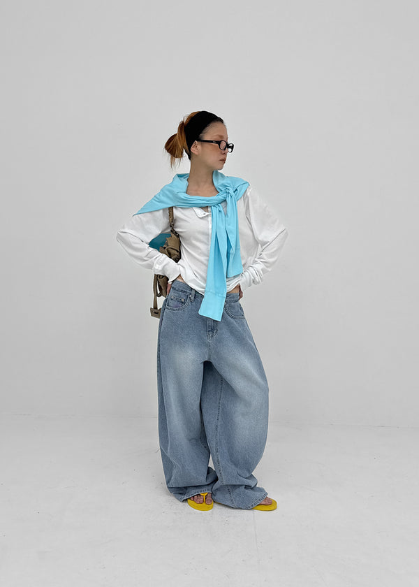 Colking Folding Wide Denim Pants