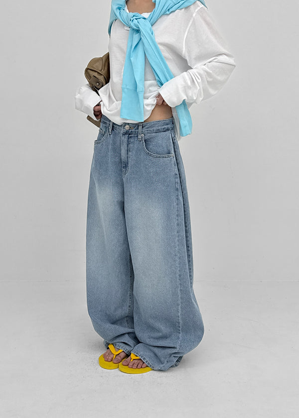 Colking Folding Wide Denim Pants
