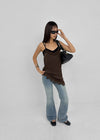 Compact Print Asymmetrical Off-shoulder Short Sleeve T-shirt