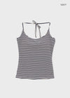 Rikong Stripe Halter Sleeveless (Built-in Cap)