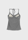 Rikong Stripe Halter Sleeveless (Built-in Cap)